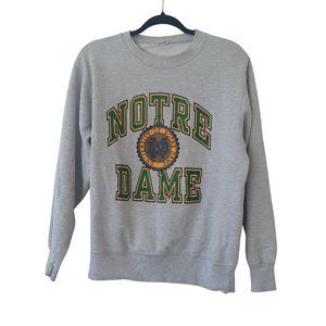 Vintage Notre Dame Fighting Irish Sweatshirt Grey Champion Crewneck 90s Large